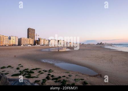 Skyline der Küstenstadt Ostende in Belgien. Stockfoto