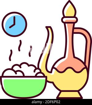 Iftar RGB-Farbsymbol Stock Vektor