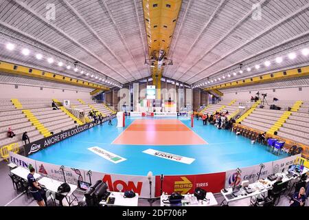 Scandicci, Florenz, Italien. Dezember 2020. Der Palazzetto dello Sport von Scandicci (Italien) für Champions League während Unet E-Work Busto Arsizio gegen SSC Palmberg Schwerin, CEV Champions League Frauen Volleyball Spiel in scandicci, florenz, Italien, Dezember 03 2020 Kredit: Unabhängige Fotoagentur/Alamy Live News Stockfoto