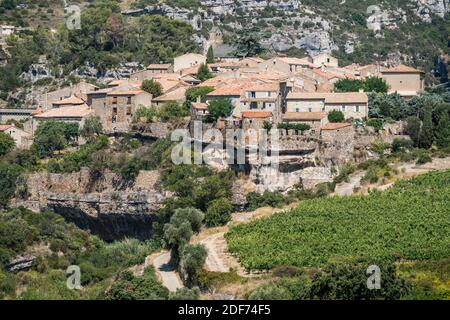 Gesamtansicht der Minerve, Frankreich, Europa. Stockfoto