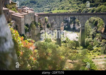 Gesamtansicht der Minerve, Frankreich, Europa. Stockfoto