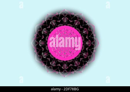 mandala Linie schwarz Design. Handgezeichnetes Muster. vektor-Illustration Hintergrund Stock Vektor