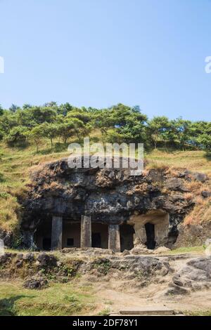 India, Maharashtra, Mumbai, Insel Elephanta Cave Tempel, ein UNESCO-Weltkulturerbe Stockfoto
