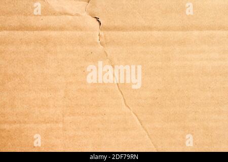 Braune Papier-Box oder Wellpappe Blatt Textur Stockfoto