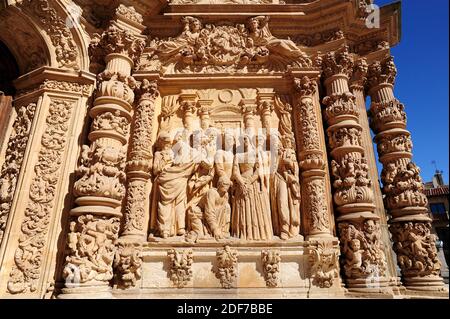 Astorga, Kathedrale 11-18. Jahrhundert. Haupteingang barocke churrigueresque (17. Jahrhundert). Leon Provinz, Castilla y Leon, Spanien.