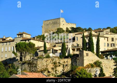 Frankreich, Vaucluse, mit Blick auf die mittelalterliche Stadt Vaison la Romaine mit den Grafen von Toulouse Schloss im 12. Jahrhundert erbaut Stockfoto