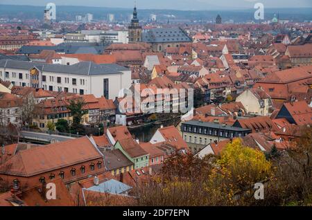 Bamberg, Weltkulturerbe Stadt in Bayern, in Oberfranken, Deutschland. Blick vom Michaelsberg Stockfoto