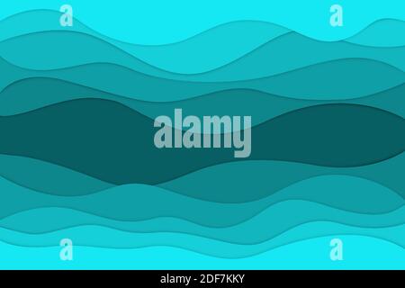 Papier Kunst abstrakt modernes Design Vorlage Hintergrund Wellen. Vektorgrafik Stock Vektor