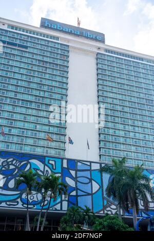 Fassade des Habana Libre Hotels, Havanna, Kuba Stockfoto