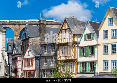 Frankreich, Finistere, Morlaix, Fachwerkhäuser auf dem Viarmes-Platz Stockfoto
