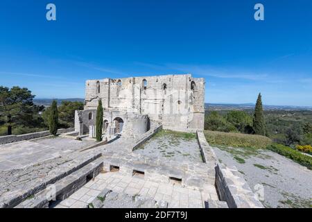 Frankreich, Herault, Gigean, Abtei Saint-Felix de Montceau des 11. Jahrhunderts Stockfoto