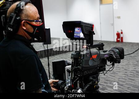 Sakhir, Bahrain. Dezember 2020. Ambiente, Kamera, Pressekonferenz während des Formel 1 Gulf Air Bahrain Grand Prix 2020, vom 27. Bis 29. November 2020 auf dem Bahrain International Circuit, in Sakhir, Bahrain - Foto Florent Gooden / DPPI / LM Credit: Gruppo Editoriale LiveMedia/Alamy Live News Stockfoto
