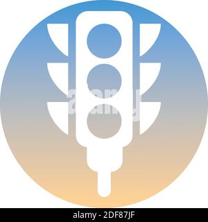 Ampelsymbol eines Satzes. Weißes Ampelsymbol, Taste für Steigung. Verwendung für Banner, Karte, Poster, Broschüre, Banner, App, Webdesign. Einfach zu Stock Vektor