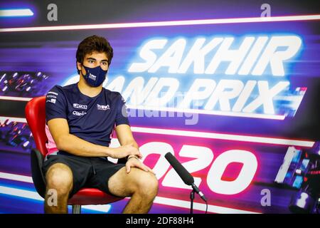 Sakhir, Bahrain. Dezember 2020. STROLL Lance (CAN), Racing Point F1 RP20, Portrait, Pressekonferenz während des Formel 1 Rolex Sakhir Grand Prix 2020, vom 4. Bis 6. Dezember 2020 auf dem Bahrain International Circuit, in Sakhir, Bahrain - Foto Florent Gooden / DPPI / LM Credit: Gruppo Editoriale LiveMedia/Alamy Live News Stockfoto