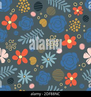 Vektor bunte Blumen nahtlose Muster für Ihr Design Stock Vektor