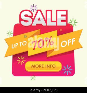 Großes Verkaufsbanner. Angebote und Rabatte. Vektorgrafik. Werbebanner. Flyer-Vorlage für Rabatte Stock Vektor