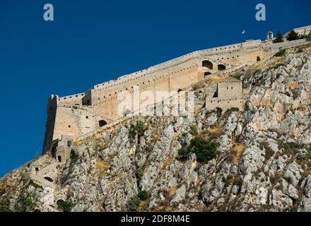 Burgfelsen von Palamidi in Nauplion, Griechenland Stockfoto