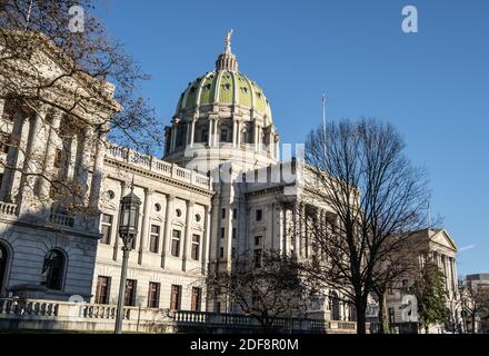 Außenansicht des Pennsylvania State Capitol Gebäudes in Harrisburg, Pennsylvania Stockfoto