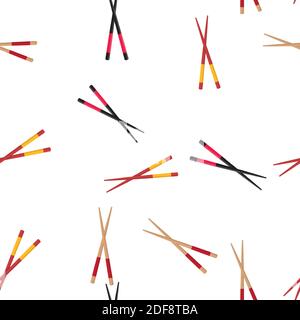 Essstäbchen Japanisch Nahtloses Muster Hintergrund. Vektorgrafik EPS10 Stock Vektor