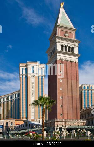 Das VENETIAN HOTEL and CASINO repliziert die italienische Stadt Venedig - LAS VEGAS, NEVADA Stockfoto