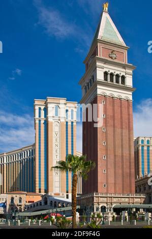 Das VENETIAN HOTEL and CASINO repliziert die italienische Stadt Venedig - LAS VEGAS, NEVADA Stockfoto