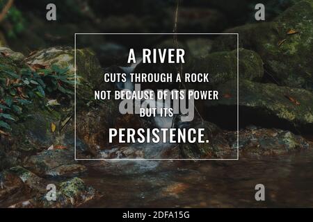 Inspirierendes und motivierendes Zitat. Erfolg und Beharrlichkeit. Stockfoto