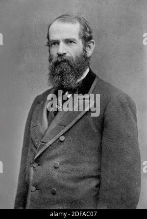 Jay Gould (1836-1892), amerikanischer Eisenbahnmagnat und Finanzierer, und allgemein als einer der Räuber Barons of the Gilded Age, Half-Length Portrait, Bain News Service, 1880er Jahre identifiziert Stockfoto