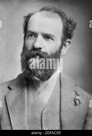 Jay Gould (1836-1892), amerikanischer Eisenbahnmagnat und Finanzierer, und allgemein als einer der Räuber Barons of the Gilded Age, Head and Shoulders Portrait, Bain News Service, 1880er identifiziert Stockfoto