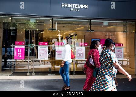 COVID19 - nach der Sperre - Printemps Haussmann Kaufhaus Wiedereröffnung nach der Sperre am 28. Mai 2020 in Paris, Frankreich. Foto von Nasser Berzane/ABACAPRESS.COM Stockfoto