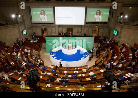 Abschluss im Plenarsaal des CESE am letzten Tag der Bürgerkonvention zum Klima (Convention citoyenne pour le climat) am 21. Juni 2020. Foto von Raphael Lafargue/ABACAPRESS.COM Stockfoto