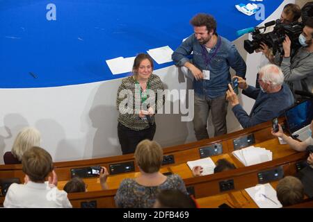 Abschluss im Plenarsaal des CESE am letzten Tag der Bürgerkonvention zum Klima (Convention citoyenne pour le climat) am 21. Juni 2020. Foto von Raphael Lafargue/ABACAPRESS.COM Stockfoto