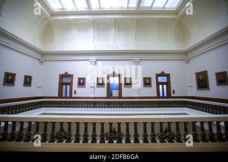 Frühjahr 2016 - Austin, Texas, USA - Texas State Capitol Building. Korridore des Kongresses in Texas. Stockfoto