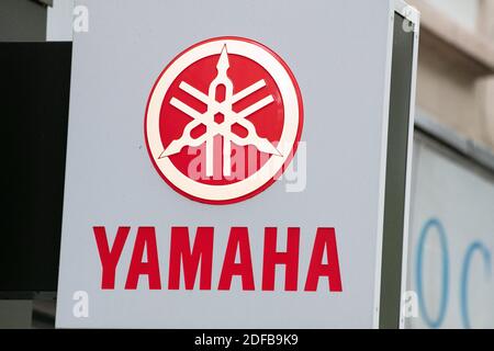 Ein Ladenschild von YAMAHA, am 28. Juni 2020 in Paris, Frankreich. Foto von David Niviere/ABACAPRESS.COM Stockfoto