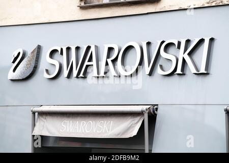 Ein Ladenschild von SWAROVSKI, am 28. Juni 2020 in Paris, Frankreich. Foto von David Niviere/ABACAPRESS.COM Stockfoto