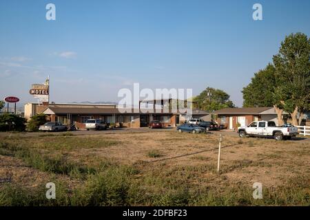 Vernal, Utah - 20. September 2020: Neonschild für das Lazy K Ranch Motel Stockfoto