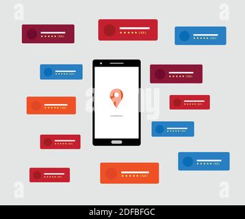 Sammlung von Karten Icon Designs Stock Vektor