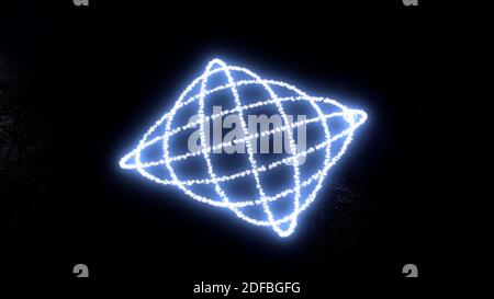 Abstrakt schöne und majestätische Form mit leuchtendem und beleuchtendem Licht, 3d-Rendering Stockfoto