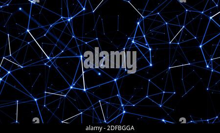 Abstrakter 3D-Hintergrund mit futuristischen Mustern in verschiedenen dynamischen Formen und farbenfrohem Hintergrund, 3d-Rendering Stockfoto