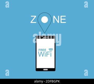 Design über kostenlose WiFi-Zone Stock Vektor