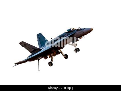 RAAF FA-18A Hornet Jet Jagdflugzeug mit seinen Landerädern Unten bei Temora Warbirds Downunder Air Show Oktober 2018 Stockfoto