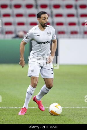 Nizza, Frankreich. Dezember 2020. Karim Bellarabi von Bayer Leverkusen während der UEFA Europa League, Gruppe C Fußballspiel zwischen OGC Nizza und Bayer Leverkusen am 3. Dezember 2020 im Allianz Riviera Stadion in Nizza, Frankreich - Foto Jean Catuffe / DPPI / LM Kredit: Paola Benini/Alamy Live News Stockfoto