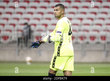 Nizza, Frankreich. Dezember 2020. Torhüter von Nizza Walter Benitez während der UEFA Europa League, Gruppe C Fußballspiel zwischen OGC Nizza und Bayer Leverkusen am 3. Dezember 2020 im Allianz Riviera Stadion in Nizza, Frankreich - Foto Jean Catuffe / DPPI / LM Kredit: Paola Benini/Alamy Live News Stockfoto