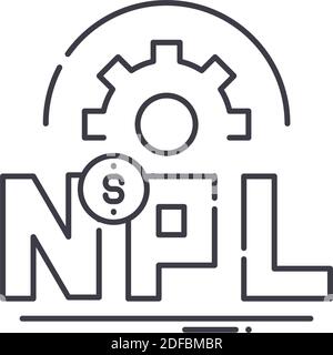 NPL-Symbol, lineare isolierte Illustration, dünne Linie Vektor, Web-Design-Zeichen, Kontur Konzept Symbol mit editierbaren Kontur auf weißem Hintergrund. Stock Vektor