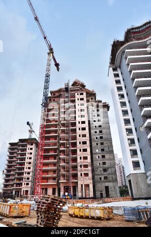 IR Yamim ein neues Gebäude Nachbarschaft in Netanya Stockfoto