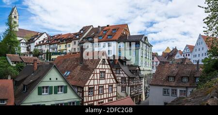 Meersburg ist eine Stadt im südwestdeutschen Bundesland Baden-Württemberg. Sie liegt am Ufer des Bodenseers, umgibt von Weinbergen. Stockfoto