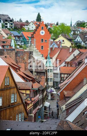 Meersburg ist eine Stadt im südwestdeutschen Bundesland Baden-Württemberg. Sie liegt am Ufer des Bodenseers, umgibt von Weinbergen. Stockfoto