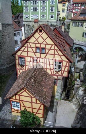 Meersburg ist eine Stadt im südwestdeutschen Bundesland Baden-Württemberg. Sie liegt am Ufer des Bodenseers, umgibt von Weinbergen. Stockfoto