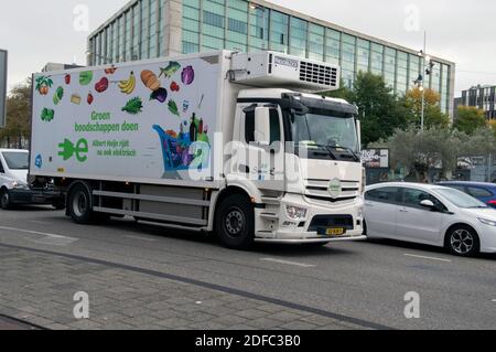 AH Company Truck in Amsterdam, Niederlande 2018 Stockfoto