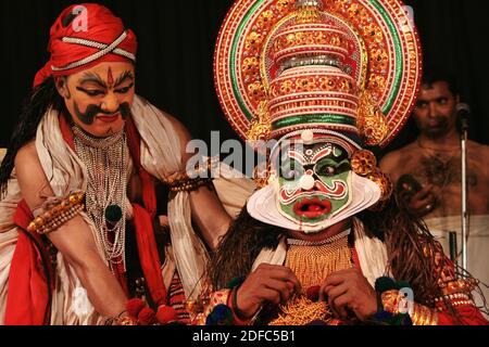 Indien, Fort Kochi, Kathakali Show Stockfoto