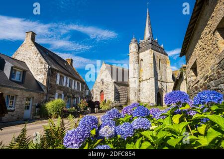 France, Morbihan, Neulliac, Notre-Dame-de-Carmes Kapelle aus Granit und Schiefer gebaut Stockfoto